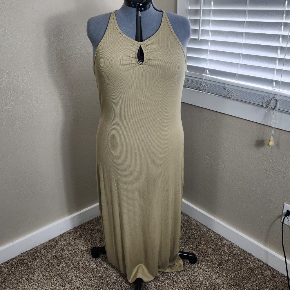LNA Alsie Rib Mini Dress Pale Khaki Plus Size 3X